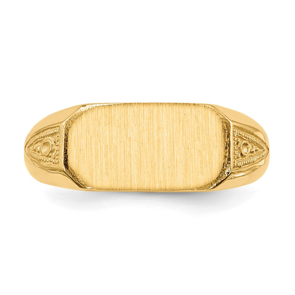 14k 12.5x6.0mm Closed Back Signet Ring - Product Photo