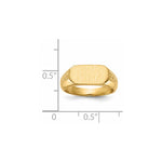 14k 12.5x6.0mm Closed Back Signet Ring - Product Photo