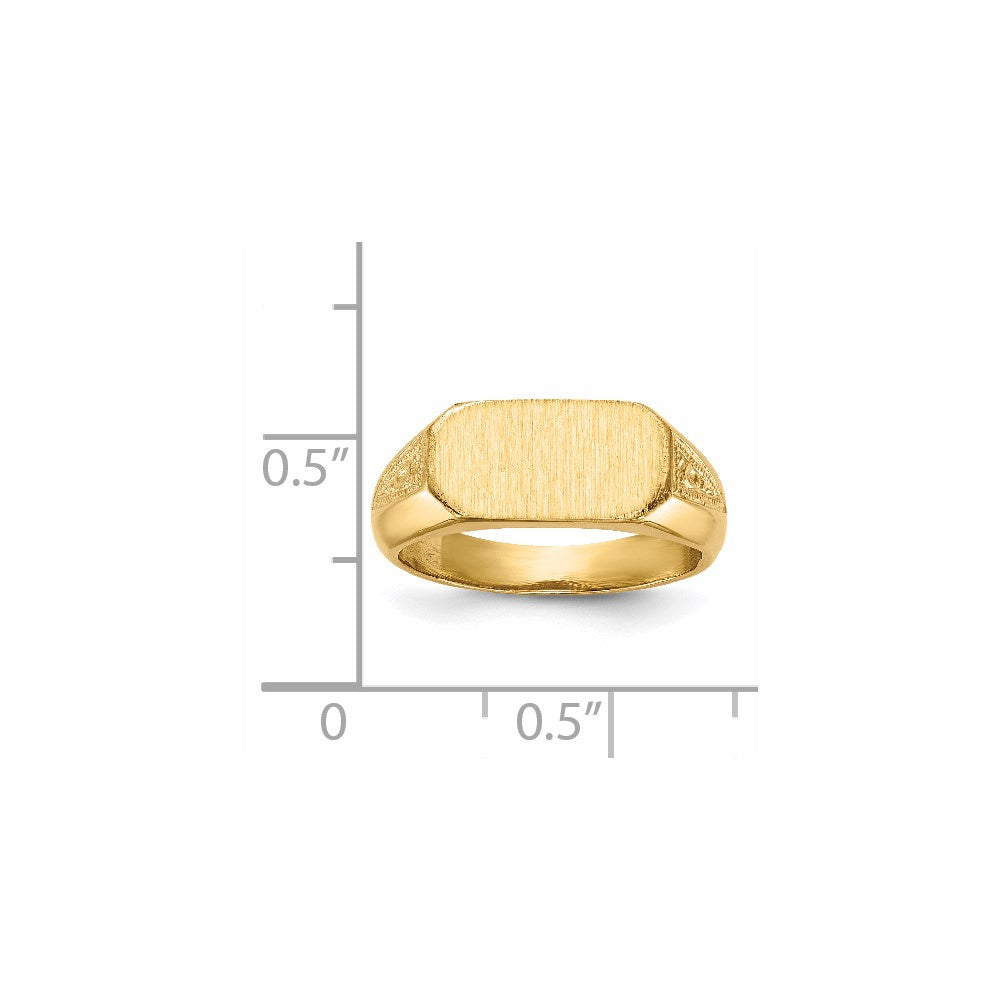 14k 12.5x6.0mm Closed Back Signet Ring - Product Photo