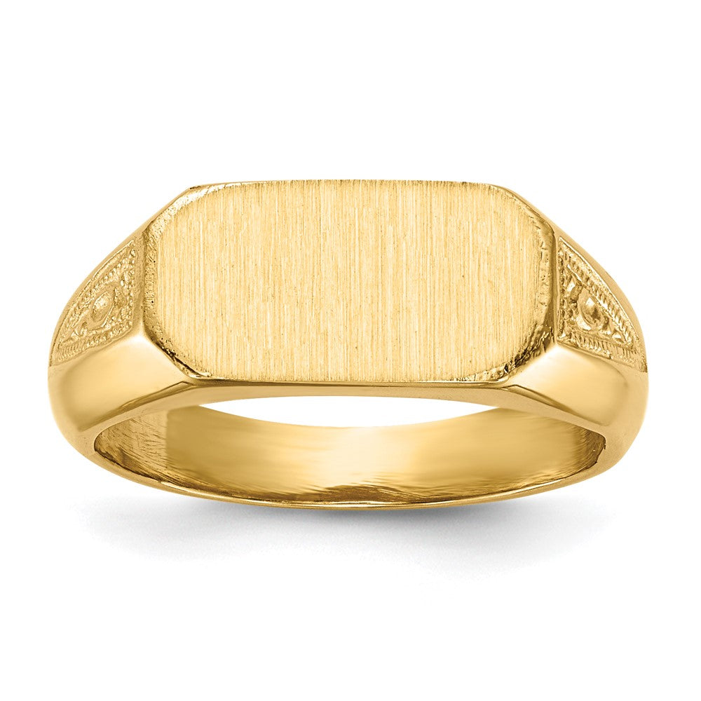 14K Yellow Gold 12.5x6.0mm Closed Back Signet Ring