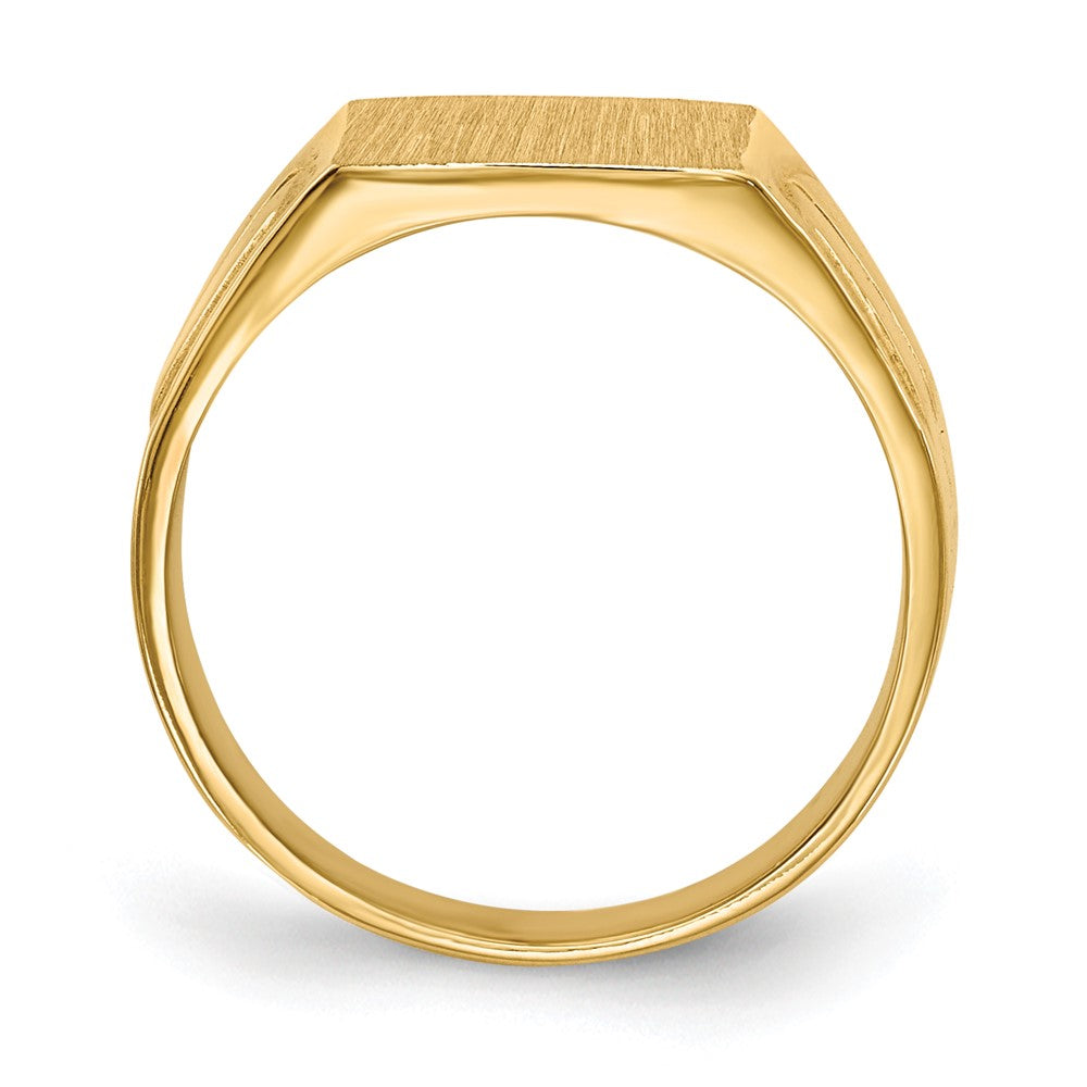 14k 9.0x7.5mm Closed Back Signet Ring - Product Photo