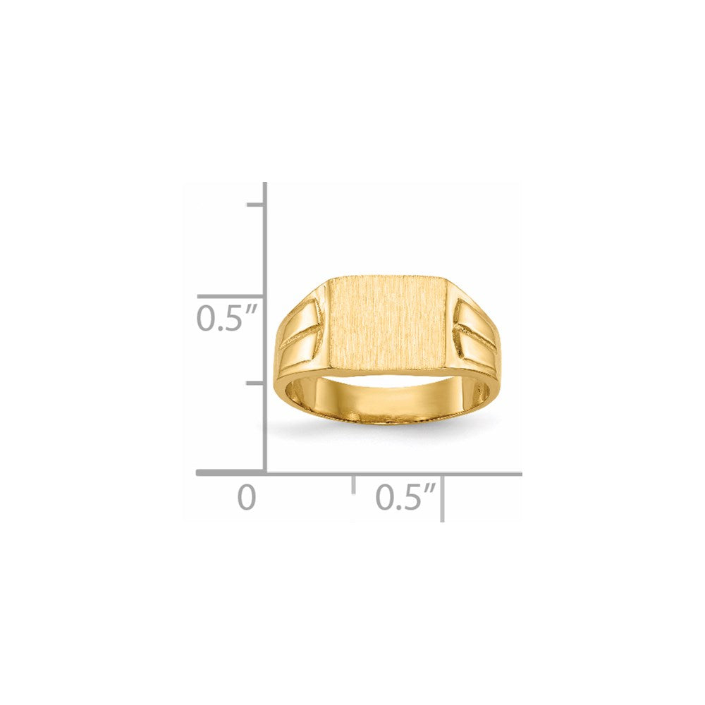 14k 9.0x7.5mm Closed Back Signet Ring - Product Photo