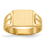 14k 9.0x7.5mm Closed Back Signet Ring - Product Photo