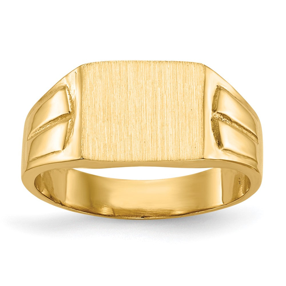 14k 9.0x7.5mm Closed Back Signet Ring - Product Photo