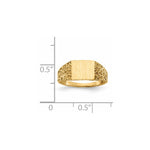 14k 8.0x7.0mm Open Back Signet Ring - Product Photo