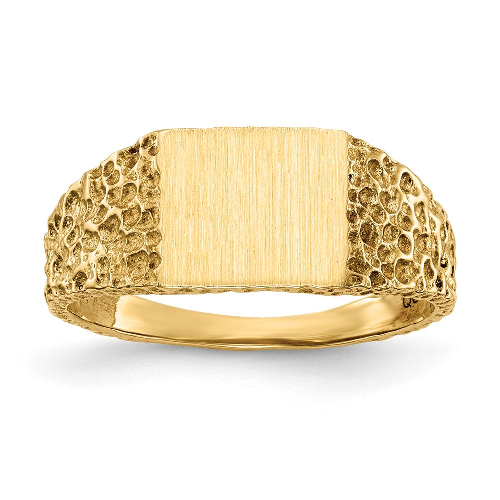 14K Yellow Gold 8.0x7.0mm Open Back Signet Ring