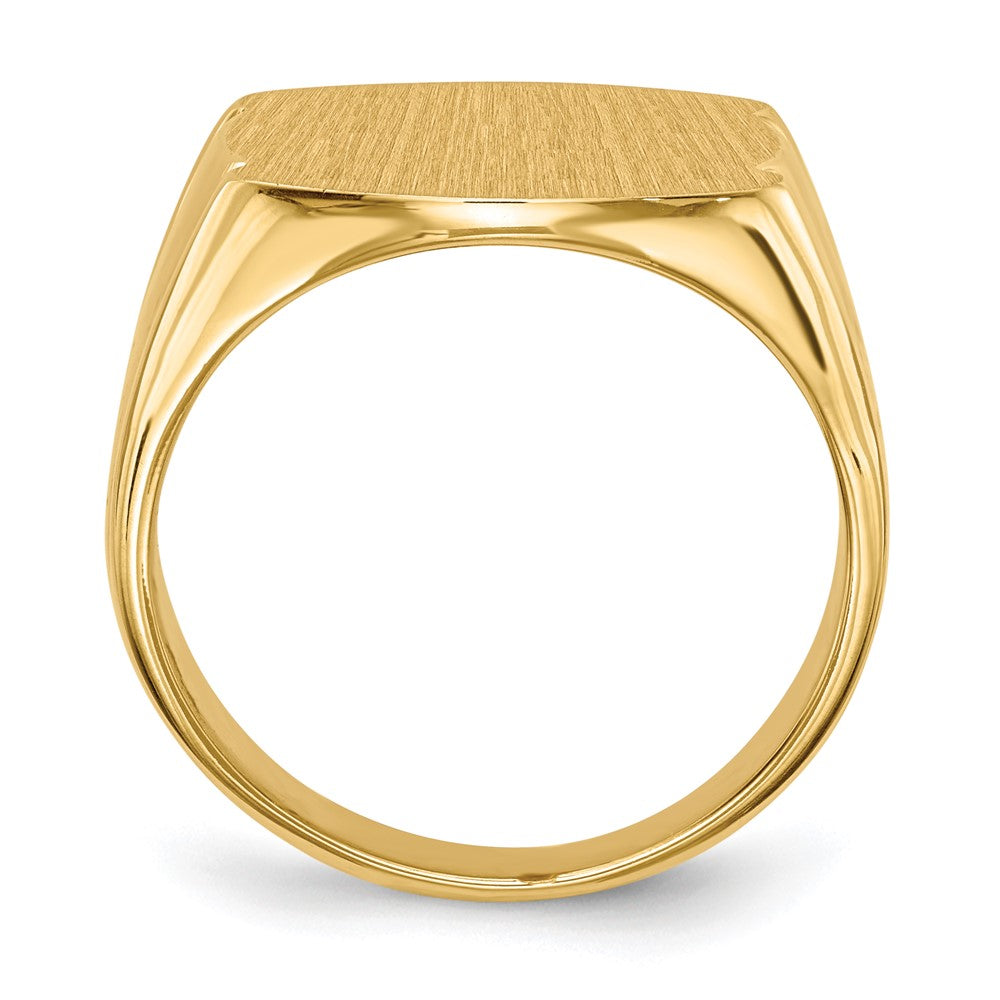 14K Yellow Gold 16.5x15.0mm Closed Back Mens Signet Ring - Product Photo