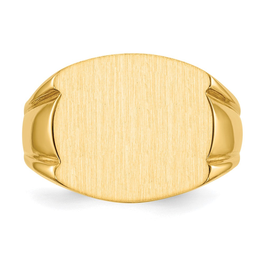 14K Yellow Gold 16.5x15.0mm Closed Back Mens Signet Ring - Product Photo