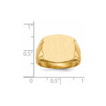 14K Yellow Gold 16.5x15.0mm Closed Back Mens Signet Ring - Product Photo