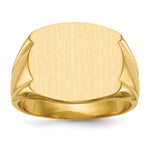 14K Yellow Gold 16.5x15.0mm Closed Back Mens Signet Ring - Product Photo