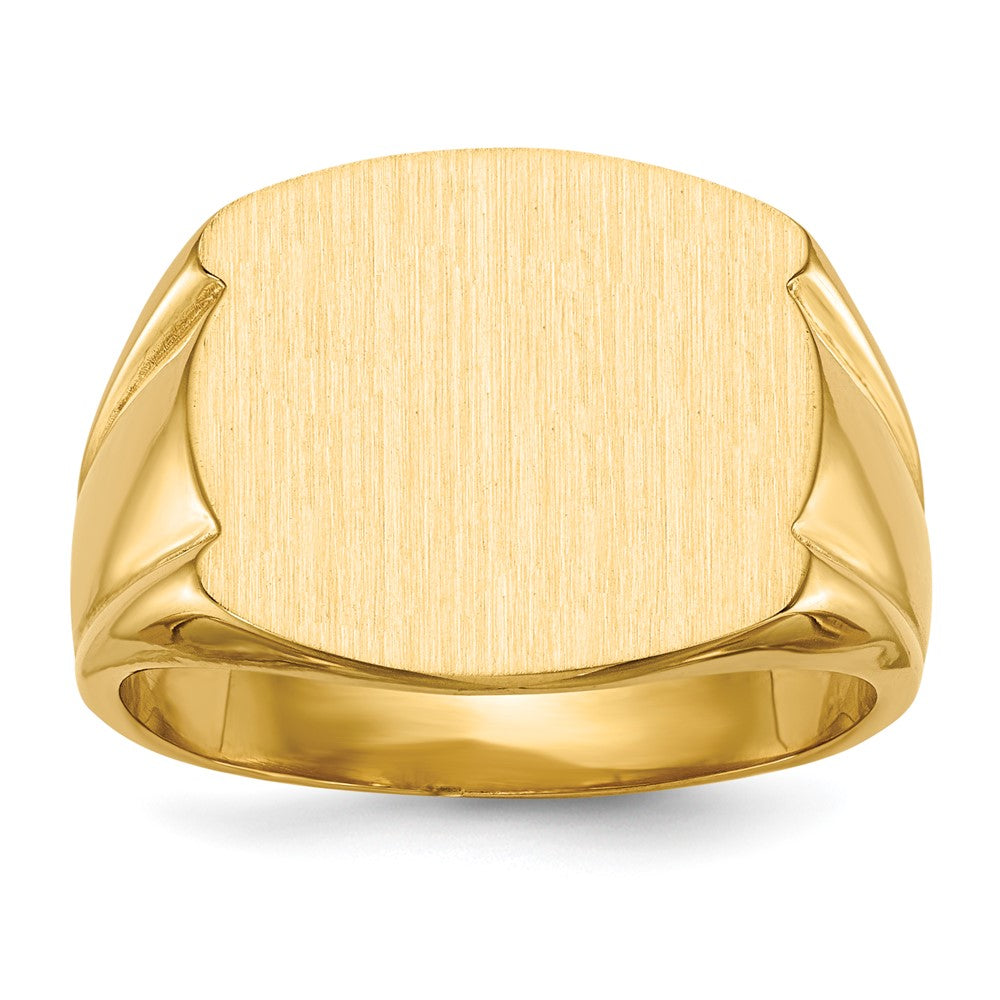 14K Yellow Gold 16.5x15.0mm Closed Back Mens Signet Ring - Product Photo