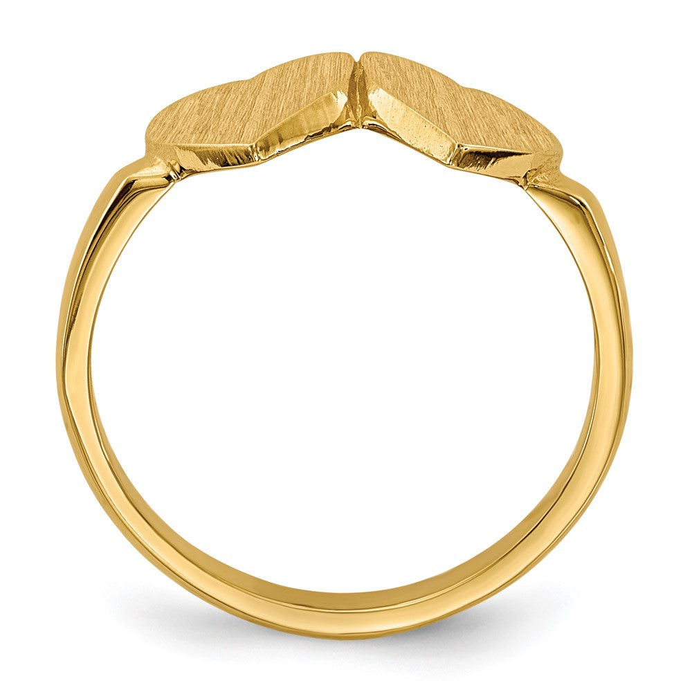 14k 7.5x7.5mm Open Back Heart Signet Ring - Product Photo
