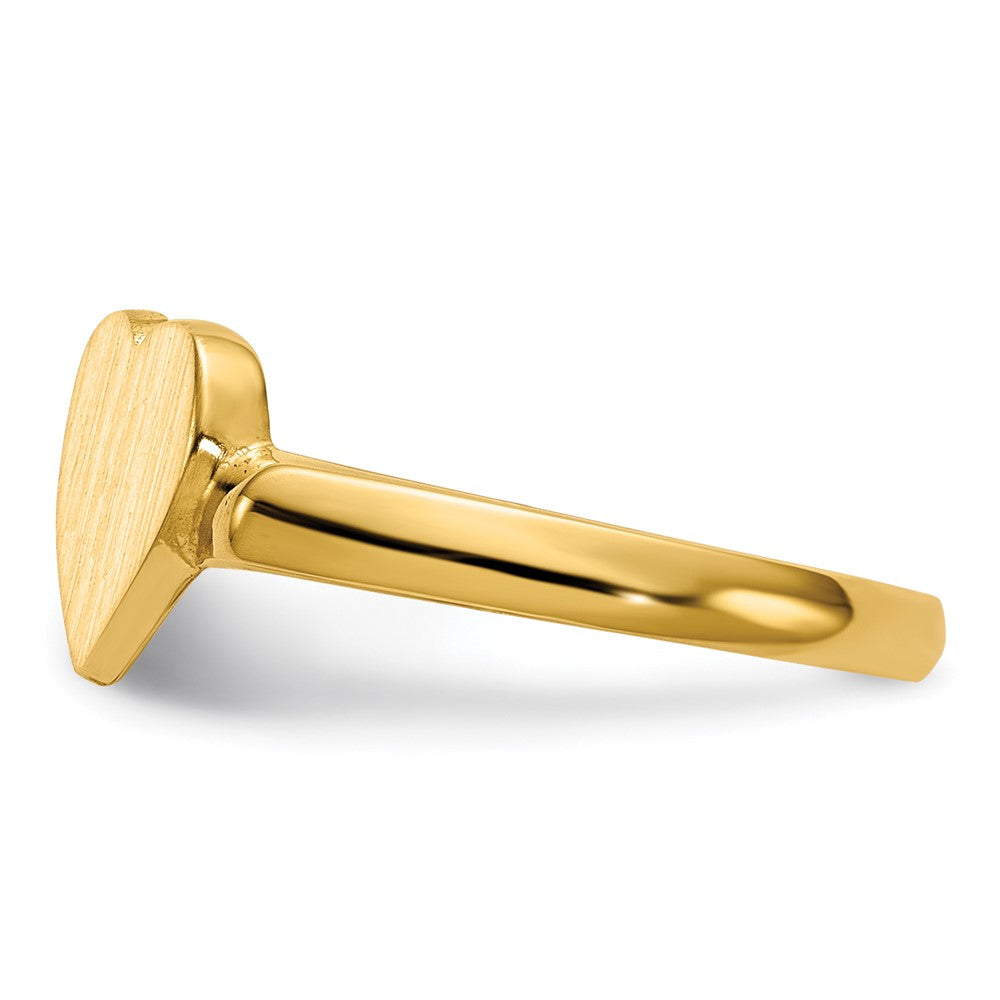 14k 7.5x7.5mm Open Back Heart Signet Ring - Product Photo