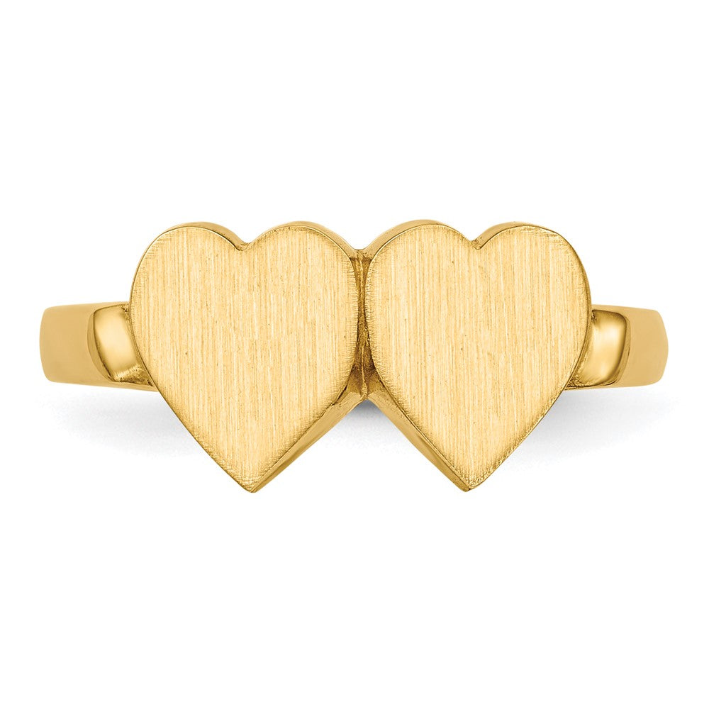 14k 7.5x7.5mm Open Back Heart Signet Ring - Product Photo