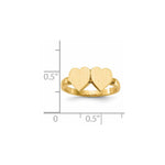 14k 7.5x7.5mm Open Back Heart Signet Ring - Product Photo