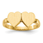 14k 7.5x7.5mm Open Back Heart Signet Ring - Product Photo