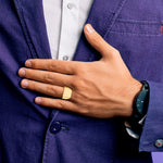 14k 13.5x15.0mm Open Back Mens Signet Ring - Product Photo