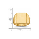 14k 13.5x15.0mm Open Back Mens Signet Ring - Product Photo