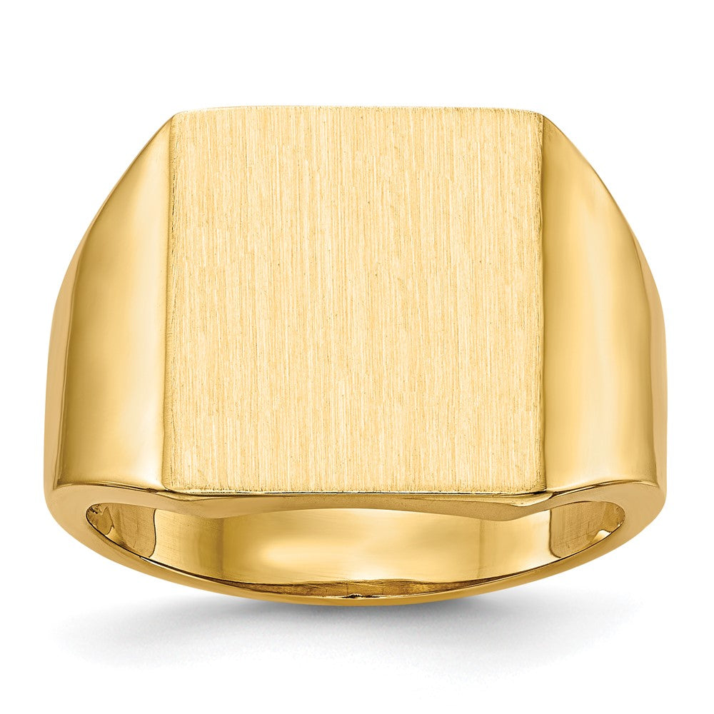 14K Yellow Gold 13.5x15.0mm Open Back Mens Signet Ring