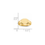 14k  8.0x6.25mm Closed Back Signet Ring - Product Photo