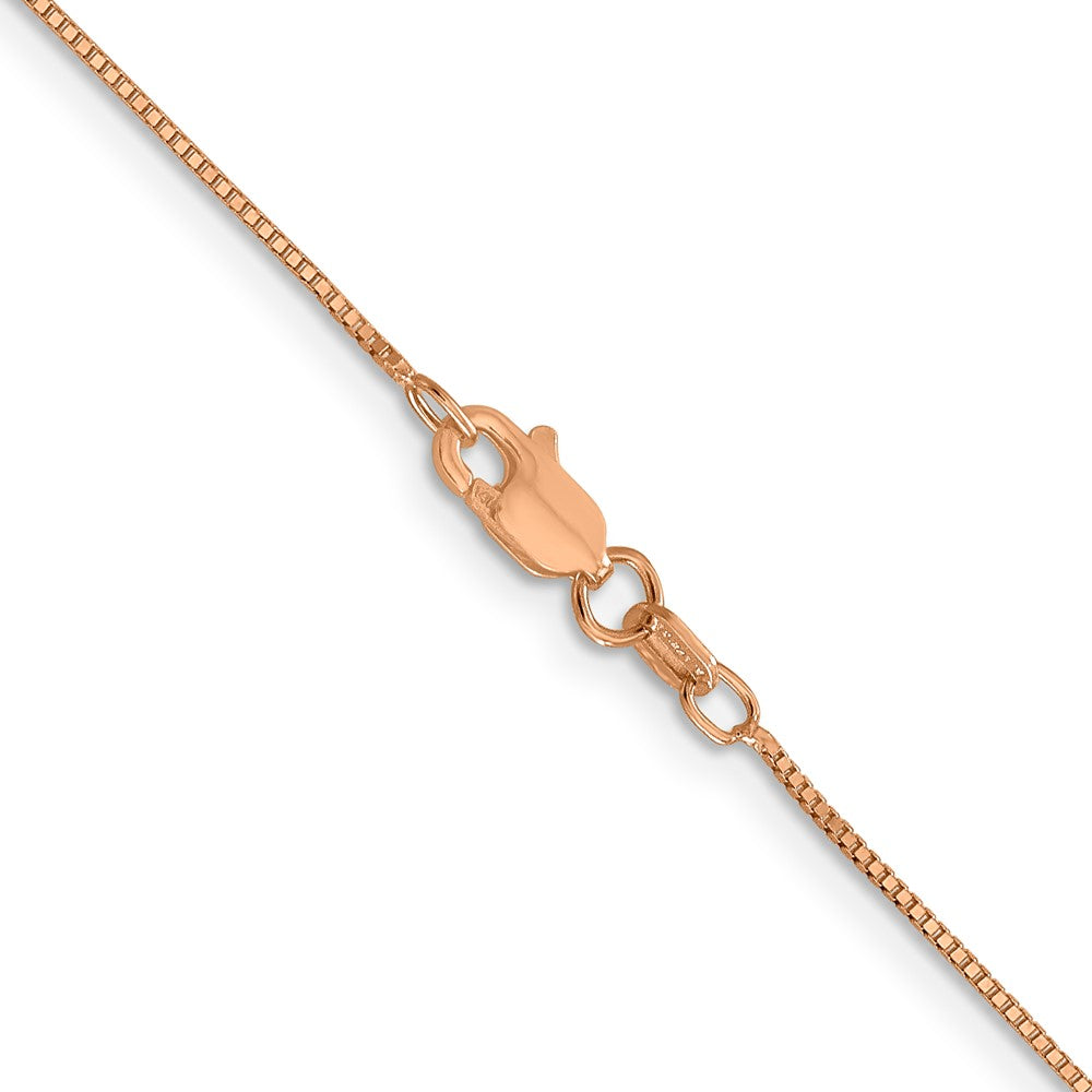 14k Rose Gold .70mm Box Chain - Product Photo
