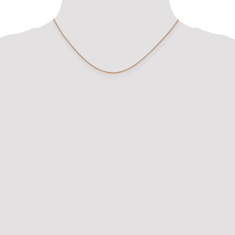 14k Rose Gold .70mm Box Chain - Product Photo