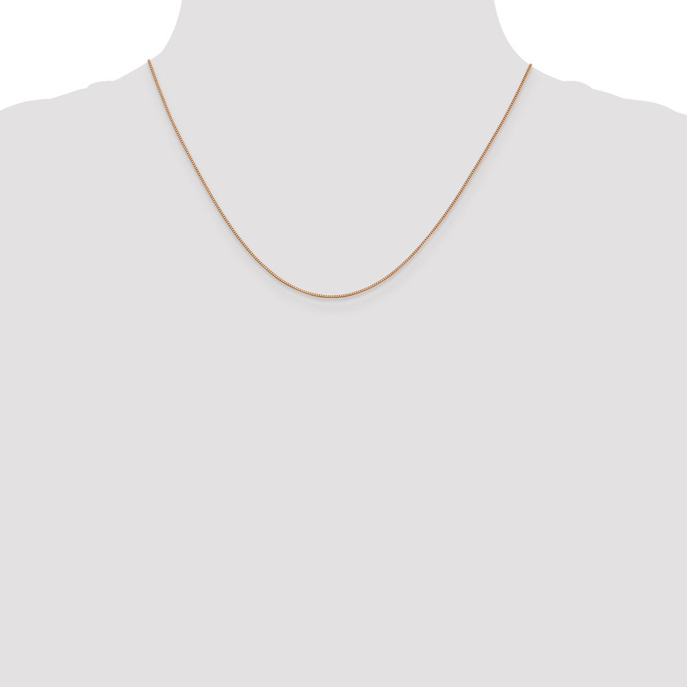 14k Rose Gold .70mm Box Chain - Product Photo