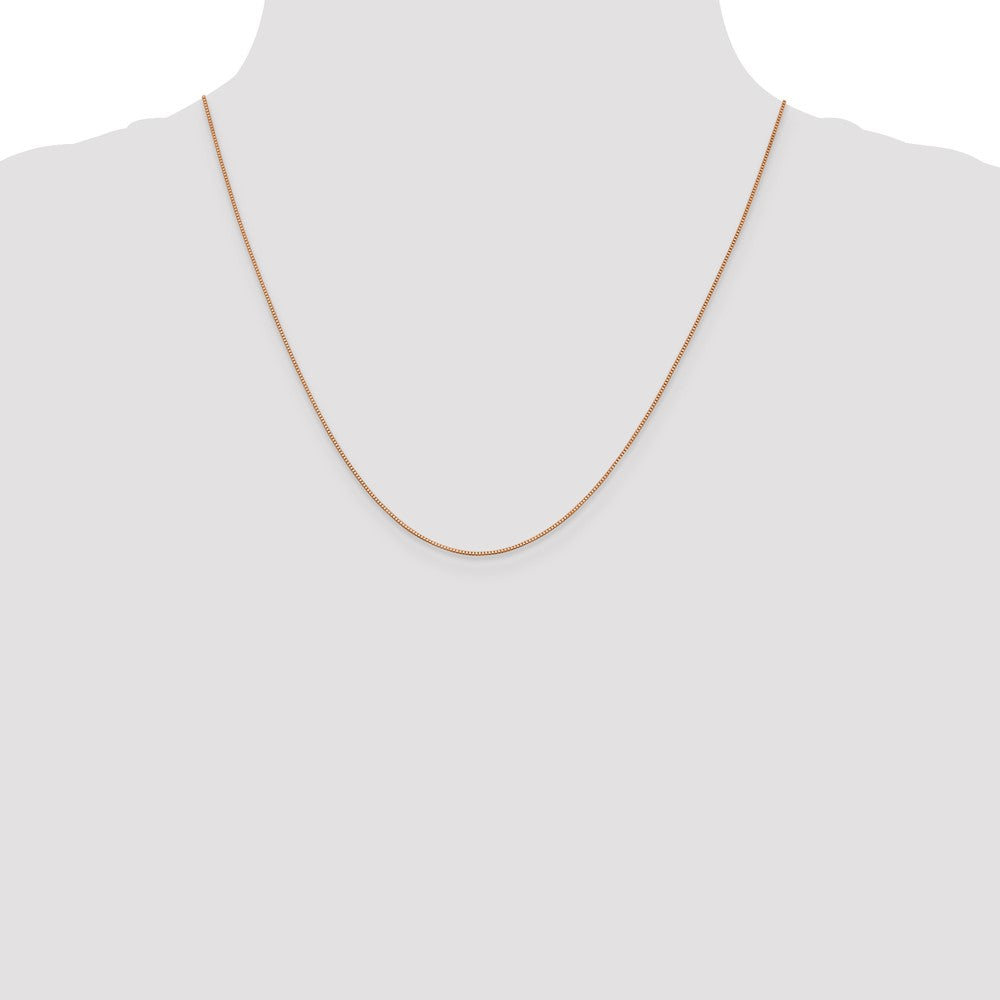 14k Rose Gold .70mm Box Chain - Product Photo