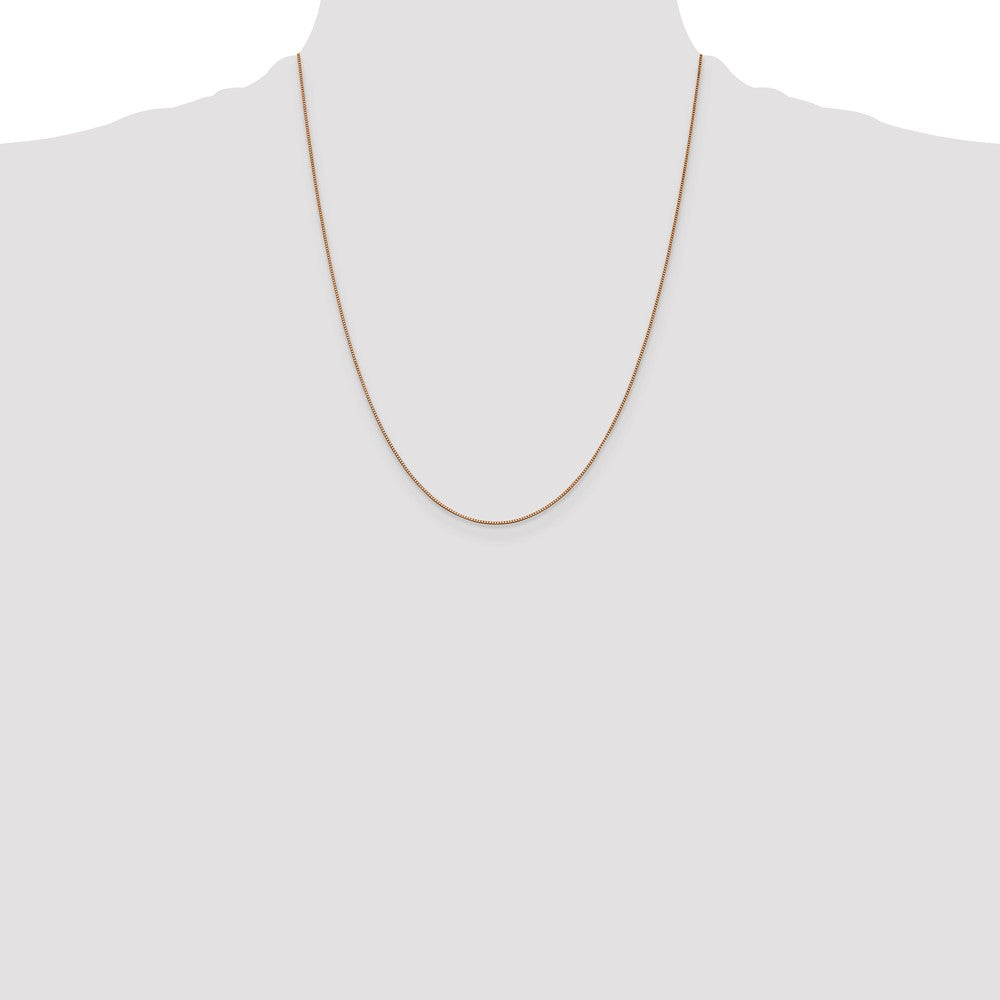 14k Rose Gold .70mm Box Chain - Product Photo