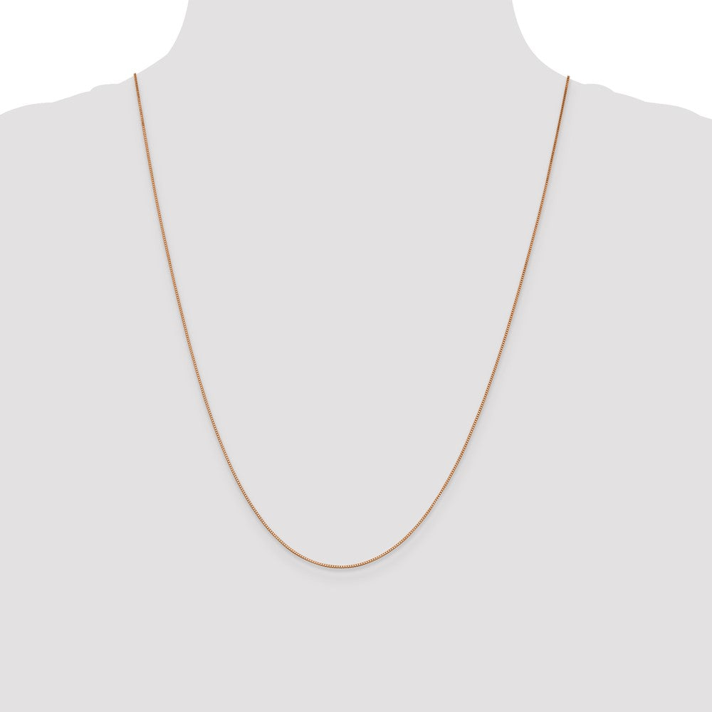 14k Rose Gold .70mm Box Chain - Product Photo