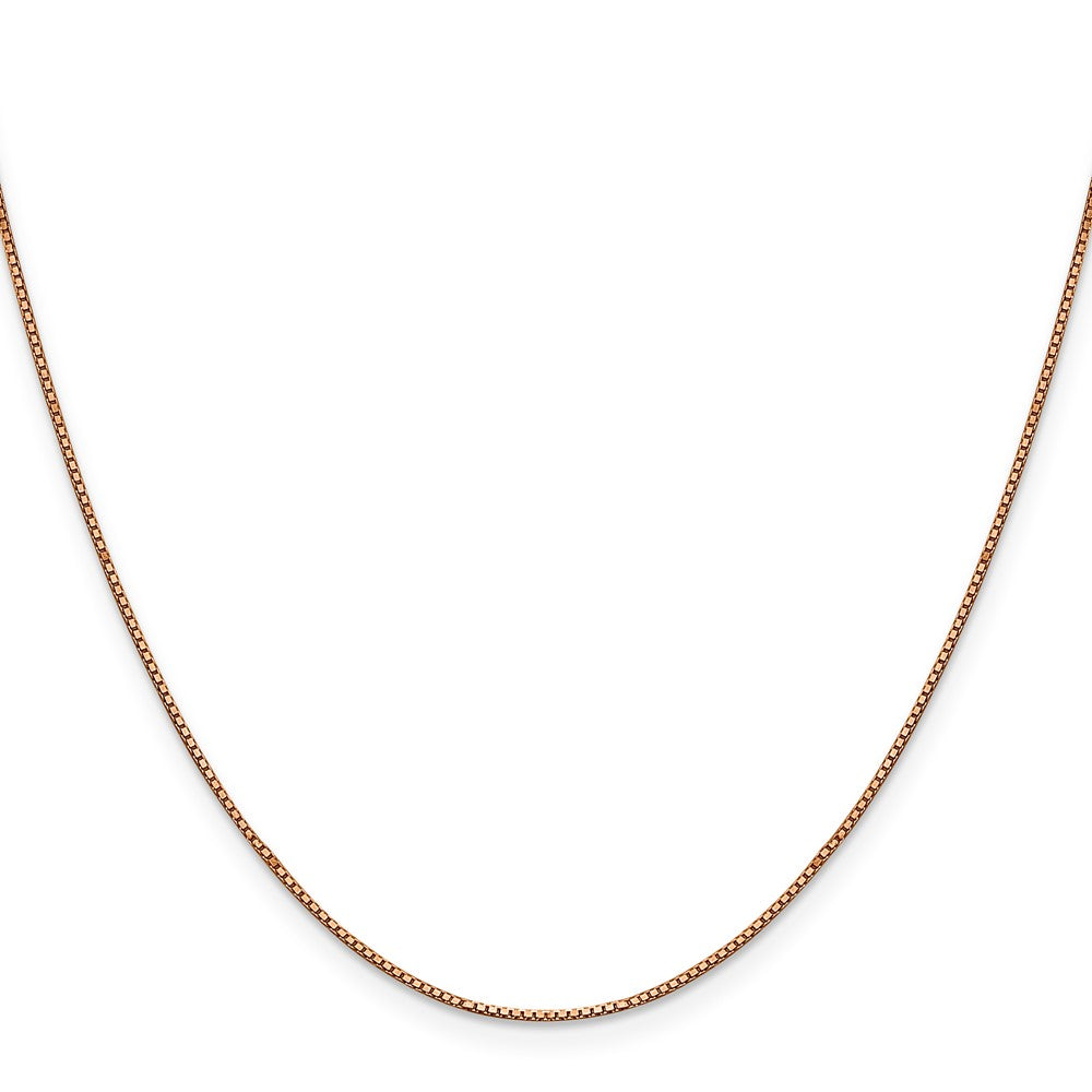 14k Rose Gold .9mm Box Chain - Product Photo