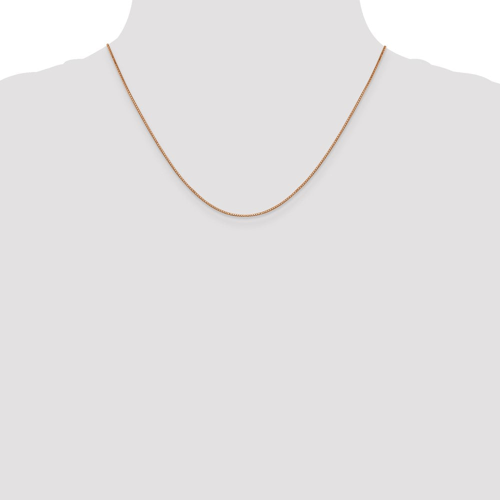 14k Rose Gold .9mm Box Chain - Product Photo