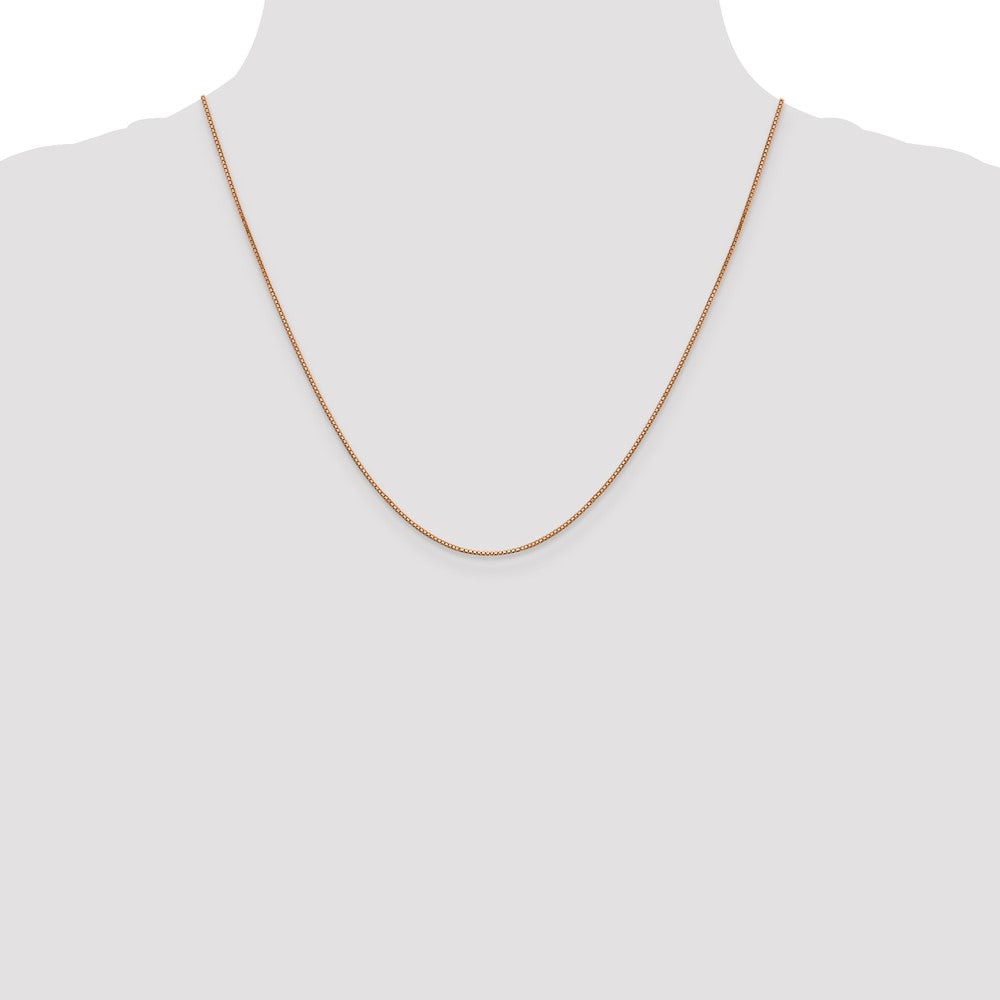 14k Rose Gold .9mm Box Chain - Product Photo