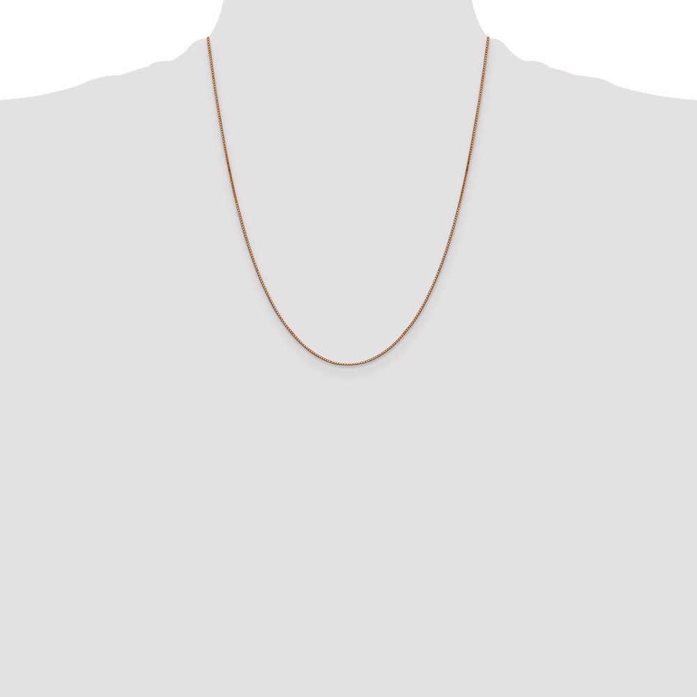 14k Rose Gold .9mm Box Chain - Product Photo