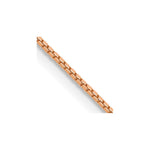14k Rose Gold .9mm Box Chain - Product Photo