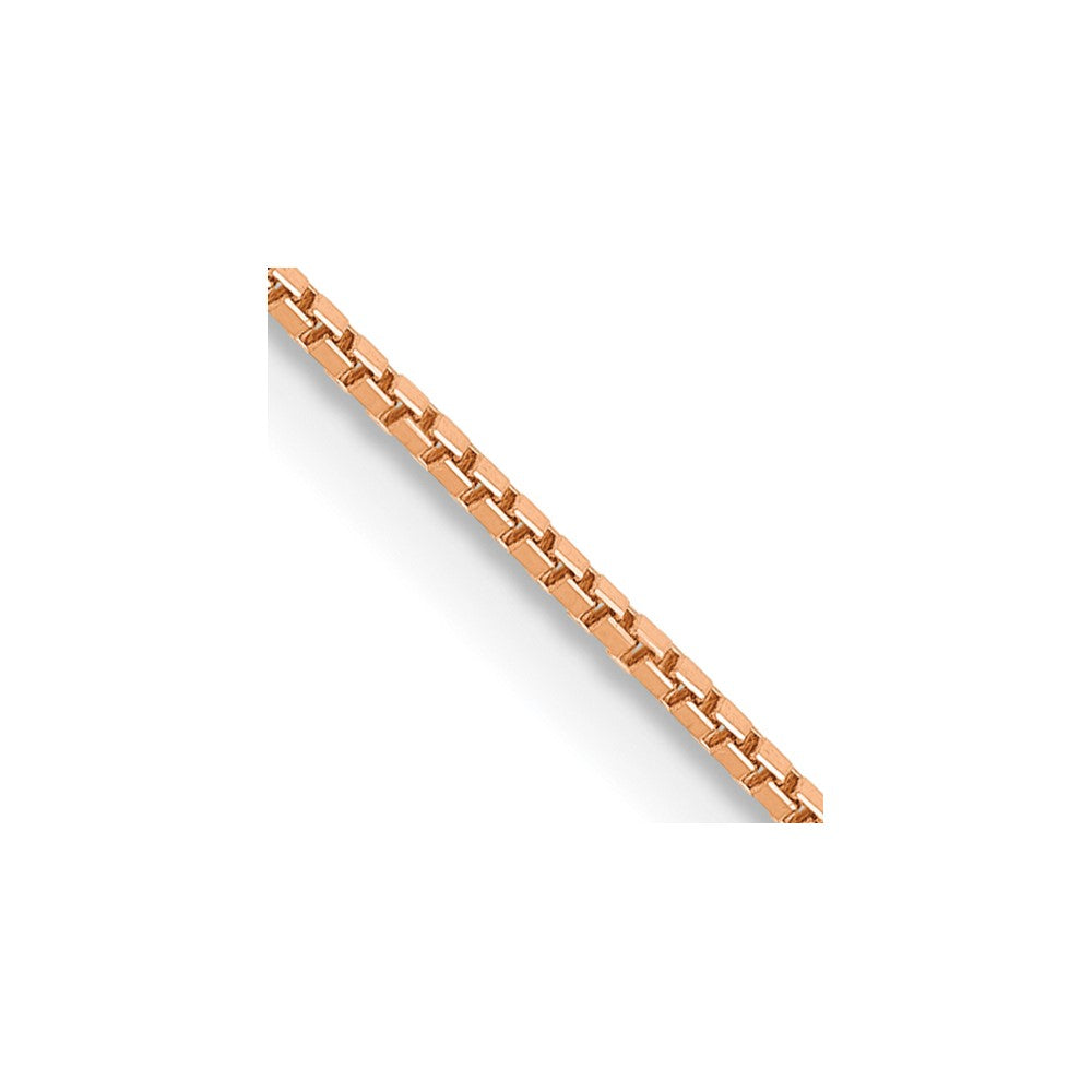 14k Rose Gold .9mm Box Chain - Product Photo