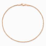 14K Rose Gold 1.7mm Ropa Chain Anklet Bracelet 9"-10" - Product Photo