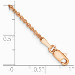 14K Rose Gold 1.7mm Ropa Chain Anklet Bracelet 9"-10" - Product Photo