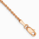 14K Rose Gold 1.7mm Ropa Chain Anklet Bracelet 9"-10" - Product Photo
