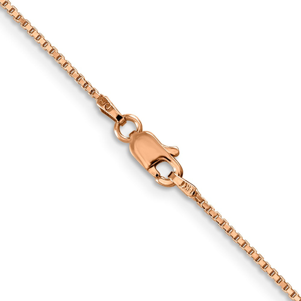 14k Rose Gold 1.0mm Box Chain - Product Photo