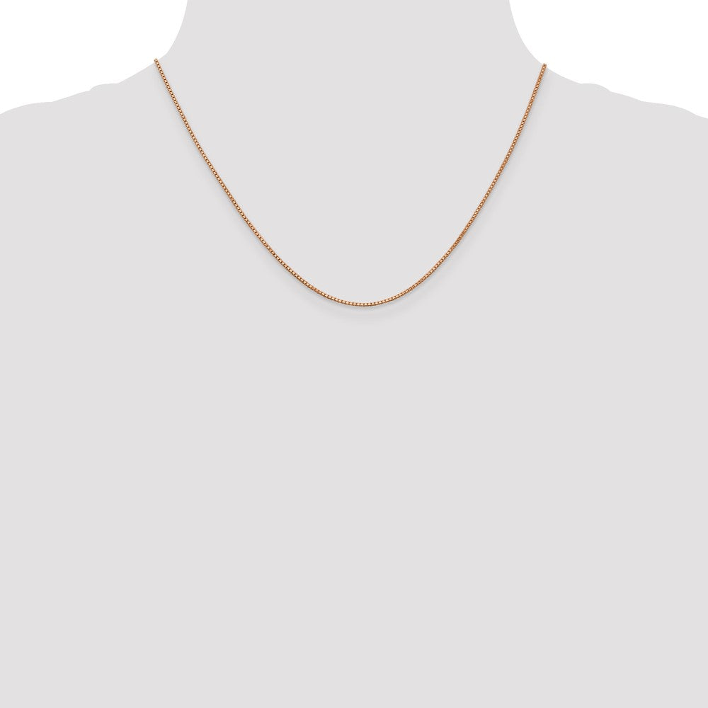 14k Rose Gold 1.0mm Box Chain - Product Photo