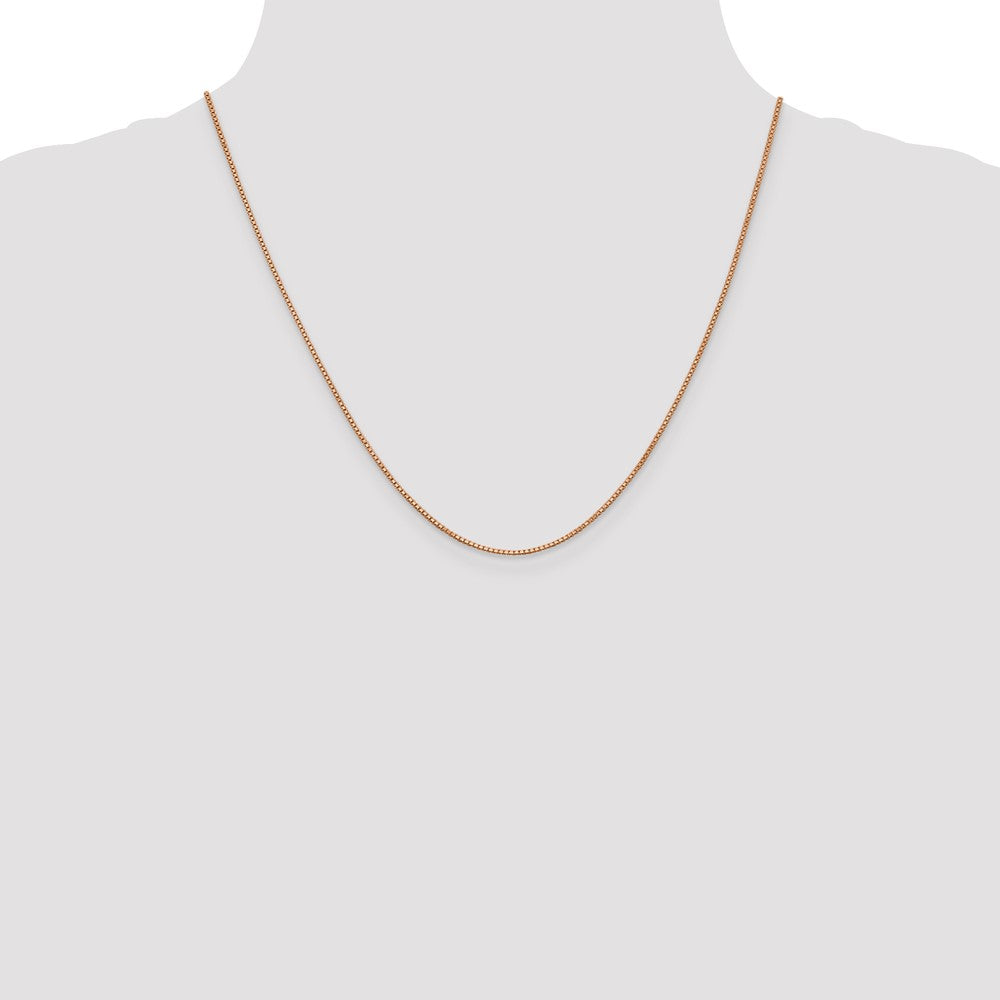 14k Rose Gold 1.0mm Box Chain - Product Photo