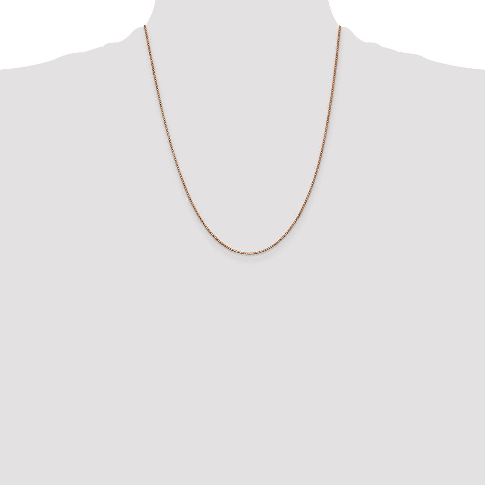 14k Rose Gold 1.0mm Box Chain - Product Photo