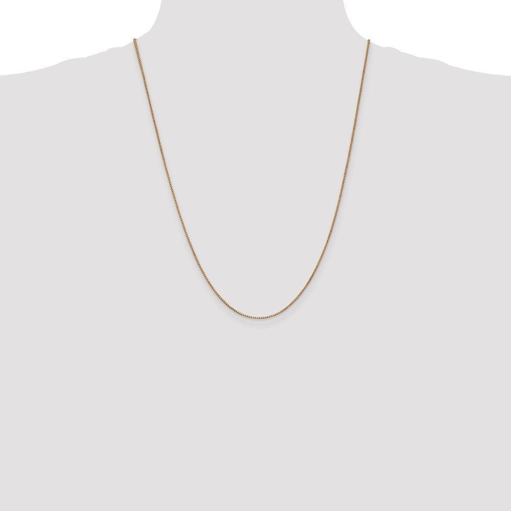 14k Rose Gold 1.0mm Box Chain - Product Photo