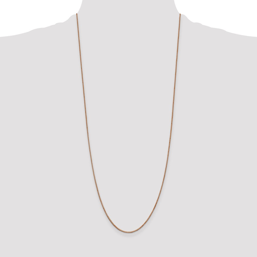 14k Rose Gold 1.0mm Box Chain - Product Photo