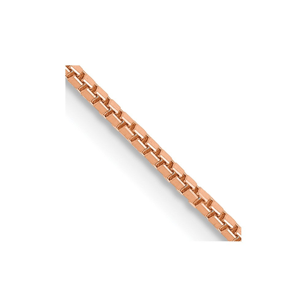 14K Rose Gold 1.0mm Box Chain Necklace 16"-30"