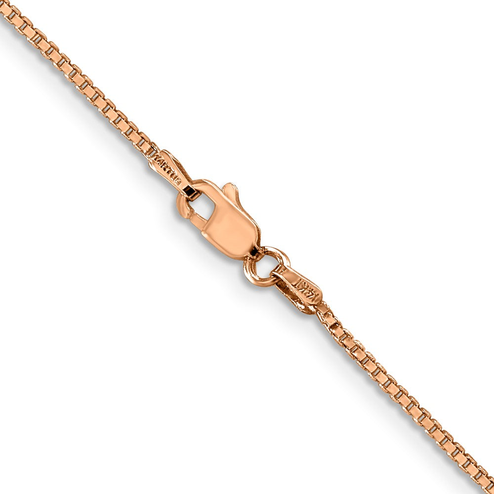 14k Rose Gold 1.10mm Box Chain - Product Photo