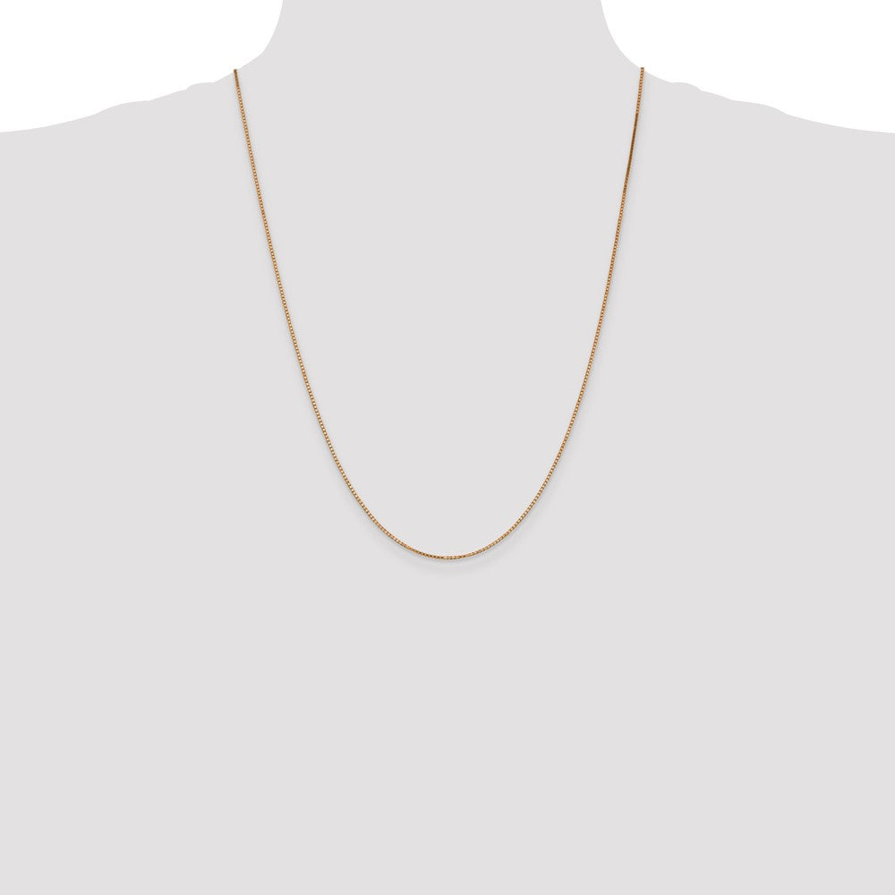 14k Rose Gold 1.10mm Box Chain - Product Photo