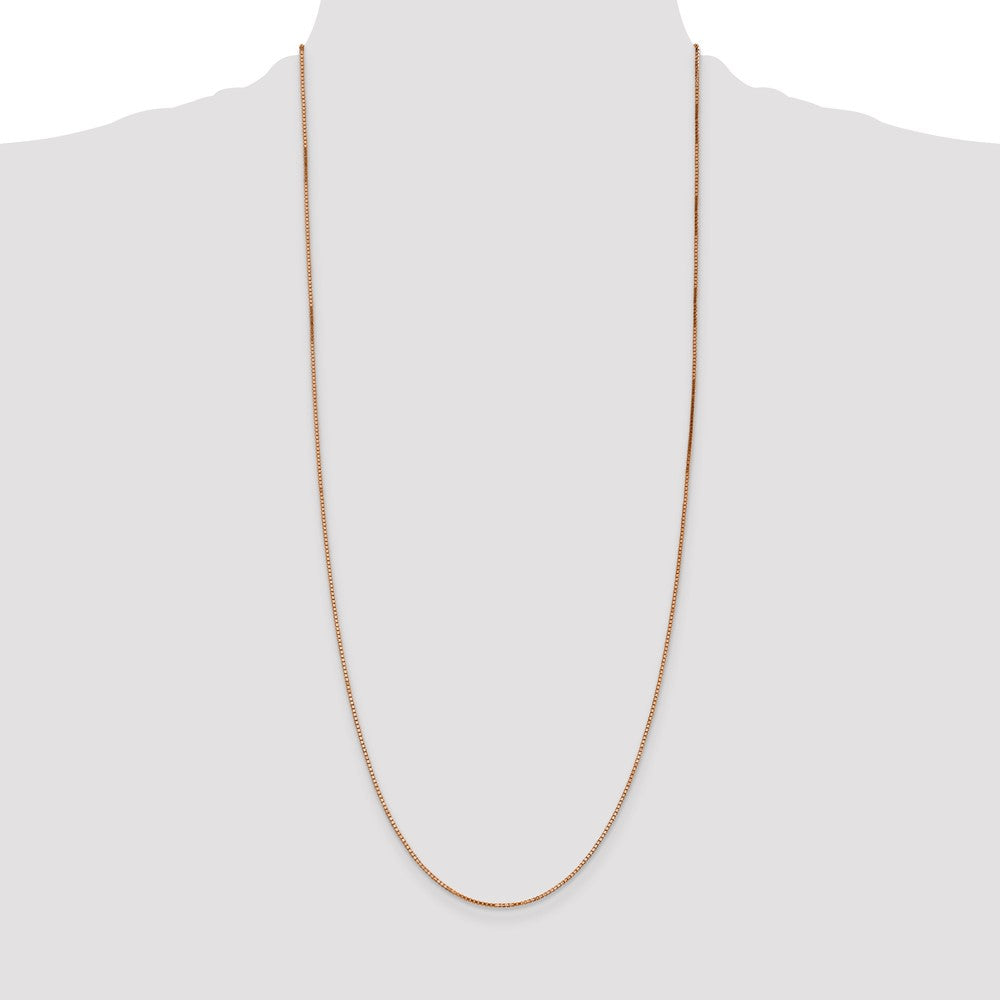 14k Rose Gold 1.10mm Box Chain - Product Photo