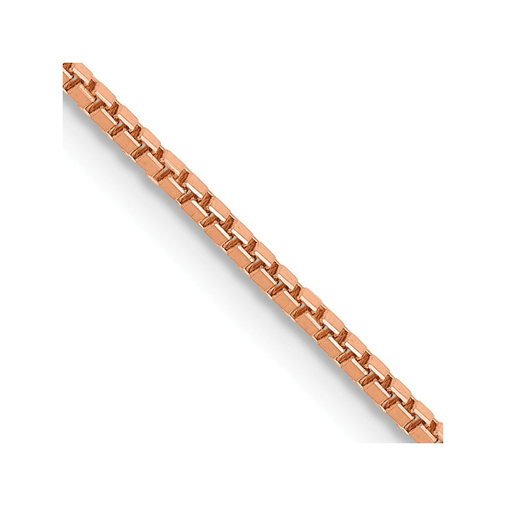 14K Rose Gold 1.10mm Box Chain Necklace 16"-30"